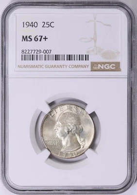 1940 Washington Quarter NGC MS67+ - Image 1 of 3