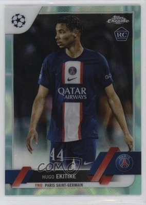 2022-23 Chrome UEFA Club Competitions Aqua Lava Refractor Hugo Ekitike Rookie RC - Image 1 of 2