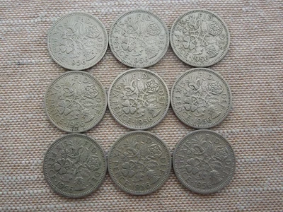 1956 6 Pence Wedding Coin, Great Britain Good Luck Coin, Sixpence - Image 1 of 2