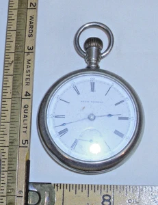 SETH THOMAS SILVER POCKET WATCH 1800s - Picture 1 of 5
