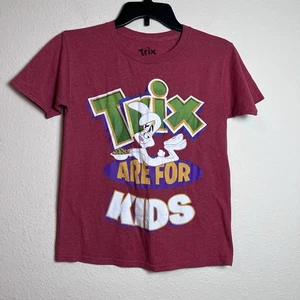 Trix Cereal Kids T-Shirt Size Large 10/12 Red Graphic Tee Funny Rabbit Cartoon - Picture 1 of 8