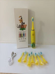 Original Heelly Kinderzahnbürste Gelb Elektrisch 8 Köpfe Schallzahnbürste USB ° - Bild 1 von 4