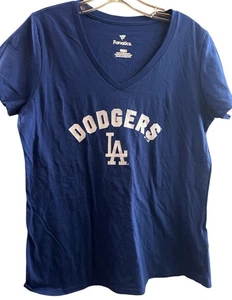 LA Dodgers Damen V-Ausschnitt T-Shirt Medium Fanatics blau MLB - Bild 1 von 2