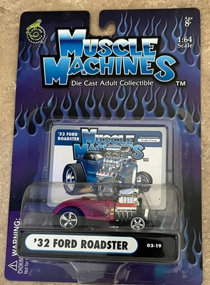2003 Muscle Machines '32 Ford Roadster 1:64 Die-Cast 03-19 - Image 1 of 4