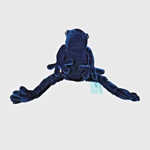 Manhattan Toy 1998 Frog 10" Plush Sapphire Royal Blue RARE Color Velvet Velour - Picture 1 of 11
