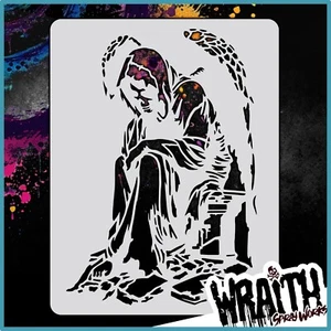 Cemetery Statue #2 - Reusable Airbrush Stencil Template - Picture 1 of 4