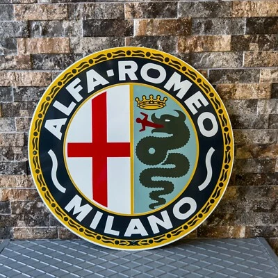 Vintage Rare Alfa Romeo Sign - 1950's Alfa Romeo MILANO sign - 19.7" (50cm) - Image 1 of 4