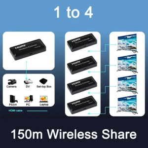 150M Wireless HDMI Extender Audio Video Transmitter Receiver For Camera PC to TV - Picture 1 of 16