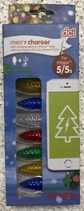 DCI Merry Charger Christmas Lights Cable Cord iPhone Smartphone 5/5s LED 46" - Picture 1 of 2