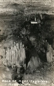 Echt Foto Felsen der Zeit Adlerhöhle Muscoda WI Wisconsin Postkarte - Bild 1 von 1