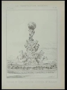BEZIERS, FONTAINE DU TITAN - 1892 - PLANCHE ARCHITECTURE - INJALBERT - Picture 1 of 1