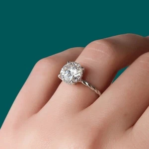 IGI Certified 2.10 Ct Lab Grown Round Cut Diamond Engagement Ring 14k White Gold - Picture 1 of 11