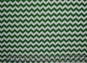 Green  White 3/8" Chevron Zig Zag apparel home decor 100% cotton By the 1/4 yard - Picture 1 of 2