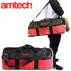 XL AMTECH TOOL BAG 24" Hard Base Contractor STEEL LINED 22 Pocket Shoulder Strap - Picture 1 of 5