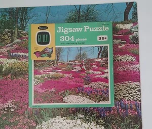 PUZZLE VINTAGE GREMIO WHITMAN FLORES ROSAS ~ SERIE 144 ” 304 piezas  - Imagen 1 de 2