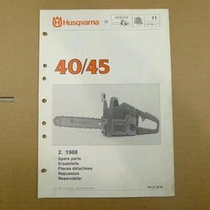 Fabricante de fabricante de equipos originales Husqvarna 40 45 motosierra lista de piezas ilustradas IPL, 1988.2 - Imagen 1 de 1