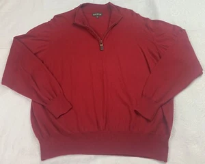 Orvis Sweater Pullover Mens XL Cotton Silk Cashmere Blend Long Sleeve 1/4 Zip - Picture 1 of 8