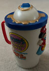 2 Vintage Walt Disney World on Ice Diamond Jubilee Plastic Mugs-Lids, 3D Mickey