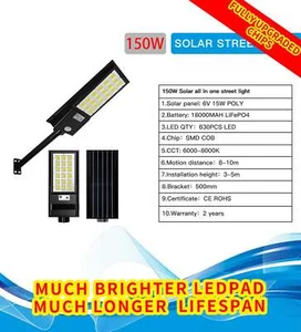 Solar Light Large Outdoor Solar Street Light Garden Infrared Sensor Motion Sens - Picture 1 of 9