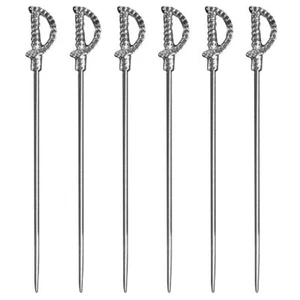 Prodyne Metalla Stainless Steel Sword Martini Picks - Set of 6 - Picture 1 of 2