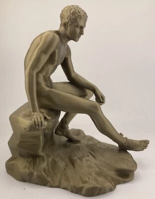 ROMAN SCULPTURE HERMES FROM HERCULANEUM 7.9 INCH/200 MM, MUSEUM REPRODUCTION - Image 1 of 4