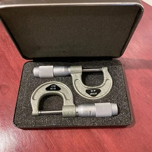Vintage Enco Pair of Micrometers Model 620-11 in Case - Picture 1 of 7