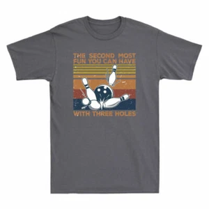 Holes Funny Three You Cotton Men's Tee The Bowling Have With Second Fun Most Can - Picture 1 of 7