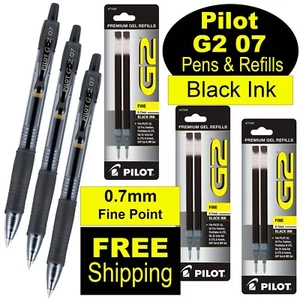 Pilot G2 07 31020 Pens & Refills, Black Gel Ink, 0.7mm Fine Rollerball Pen - Picture 1 of 6