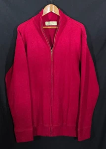 Irelandseye 100% New Lambswool Full Zip Mock Neck Sweater - Red - Sz XL* - Picture 1 of 3