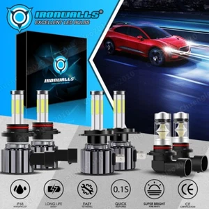 For Kia Forte 2019-2022 6-Sides LED Headlight High Low Beam Fog Light 6500K 6PCS - Picture 1 of 12