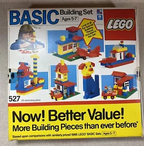 Vintage 1986 LEGO BASIC BUILDING SET #527! Original Box, Instructions, Mini Fig - Picture 1 of 9
