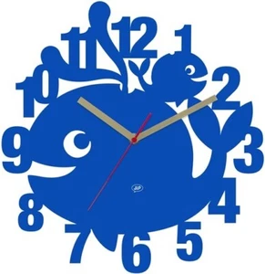 Wal Wanduhr Wally the Whale für Kinder blau Tiere Meer Kinderzimmer Uhr - Bild 1 von 1