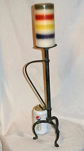 Vtg Verdigris Copper Pillar Candle Stick/Holder, Soldered/Arts &Crafts Style-17" - Picture 1 of 9