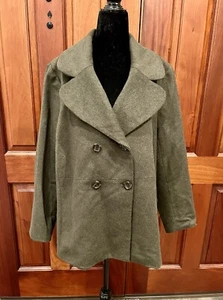 TALBOTS Olive Green  Wool Stretch blazer jacket business career Made in italy 14 - Picture 1 of 10