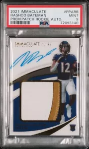2021 Immaculate Rashod Bateman Premium Rookie Patch Auto 41/99 MINT PSA 9 - Picture 1 of 2