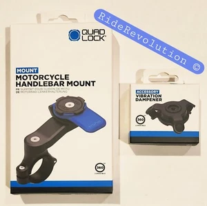 QUAD LOCK Motorcycle/Moto Handlebar Mount + Vibration Dampener - NEW/FREE S+H - Picture 1 of 9