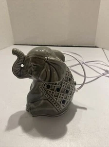 Ceramic Elephant Wax Warmer Accent Office Desk Bedroom Light Gray IR - Picture 1 of 13