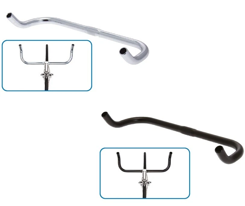 MANUBRI Manubrio BULL  in ALLUMINIO per Bicicletta / Colore Argento o Nero - Immagine 1 di 1