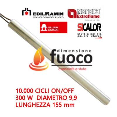 CANDELETTA ACCENSIONE LINEARE D.9,9 - 300W 155 mm STUFA PELLET EXTRAFLAME -1015