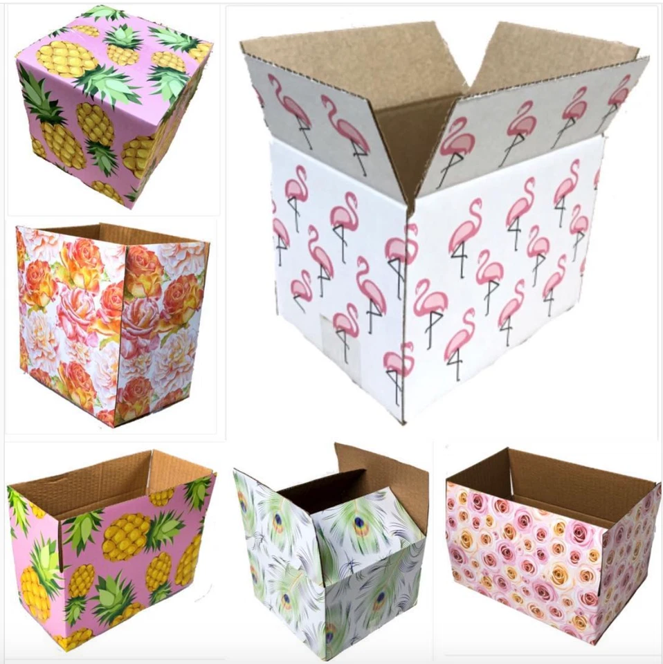 25 Designer Boxes corrugated  custom printed Cardboard Box Shipping Cartons Gift - Image 1 of 1