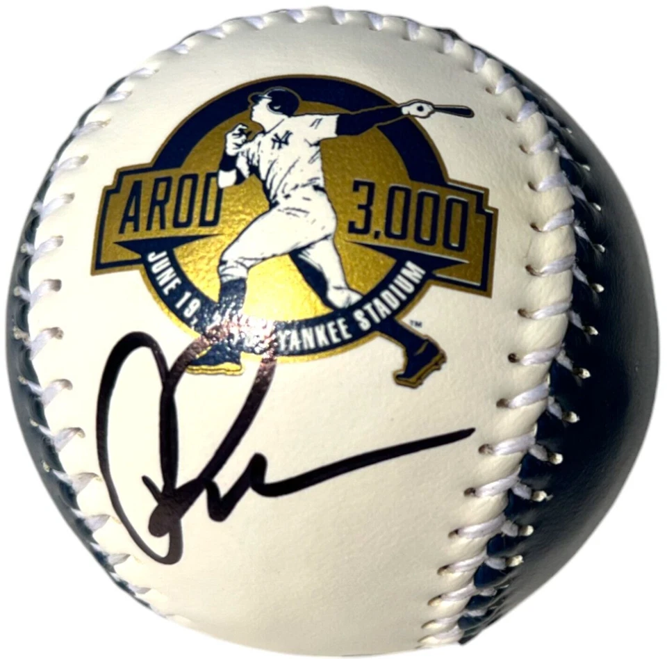 ALEX RODRIGUEZ SIGNED NEW YORK YANKEES RAWLINGS 3,000 HIT BASEBALL JSA - Image 1 of 3