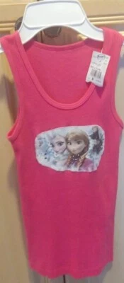 NWT GIRLS PINK BOUTIQUE CUSTOM DISNEY FROZEN PATCHWORK TANK TOP, SIZE 8, $$ - Image 1 of 4