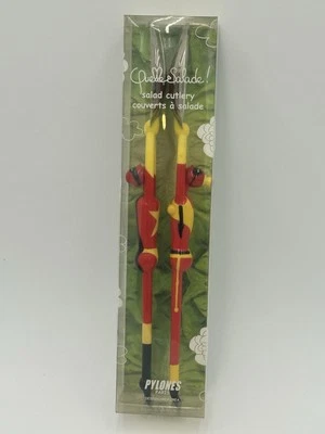 PYLONES PARIS SALAD CUTLERY SET ACROBAT PEOPLE CREA CREA SERVING FORK & SPOON - Image 1 of 4