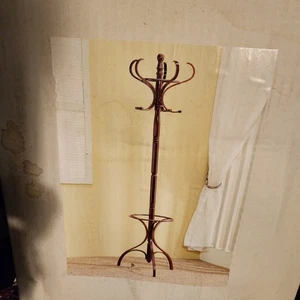 Perchero de madera tradicional de 2 niveles Coaster con detalles torneados en Merlot - Imagen 1 de 5