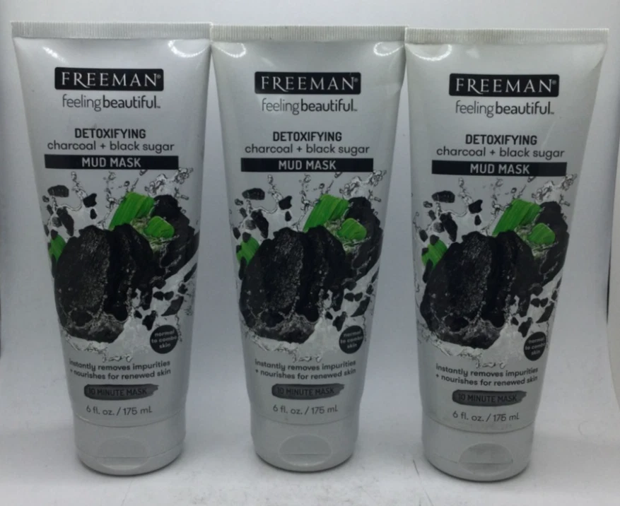Freeman Detoxifying Charcoal Black Sugar Mud Mask 6fl Oz
