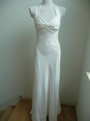 Vestido Formal Vintage Calvin Klein Elegante Blanco Satinado Foto 1 de 4
