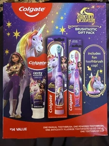 Colgate Unicorn Academy Geschenkset Zahnbürste Elektrische Zahnpasta Handkappe - Bild 1 von 1