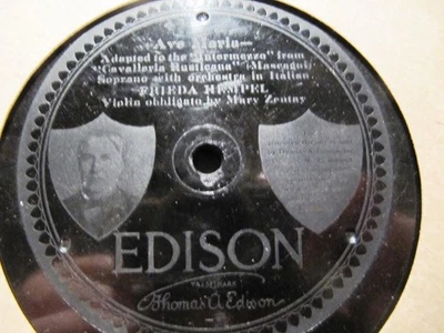 1918 Mary ZENTAY VIOLIN Frieda Hempel AVE MARIA MASCAGNI INTERMEZZO EDISON 82549 - Image 1 of 2