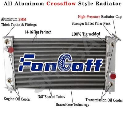 3 Row Aluminum Radiator For 1994 1995 Chevy Blazer S10 GMC Sonoma Jimmy 4.3L V6 Foto 1 de 4