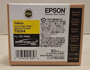 Epson T8504 Yellow Ink Cartridge (Exp 12/2023) - New & Sealed F - Afbeelding 1 van 3